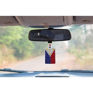 Philippines Flag Car Rearview Mirror Danglers/Necklace. Mini Flag 2.5" x 3".